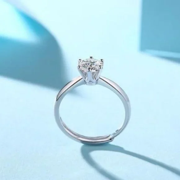 Certified 2ct. t.w. Moissanite Diamond Solitaire Engagement Ring NEW - Picture 6 of 11